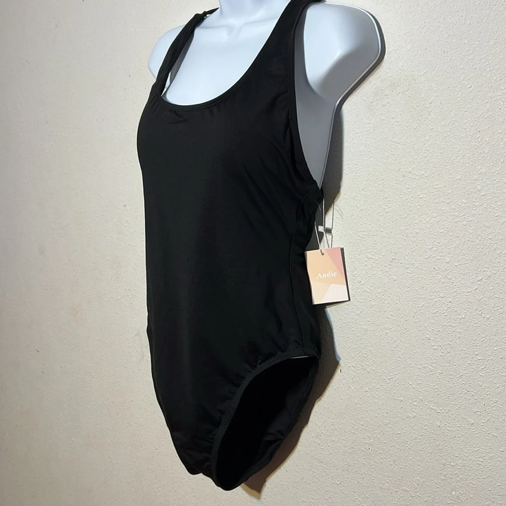 Andie Womens Black Tulum One Piece Swimsuit Beach Size XL